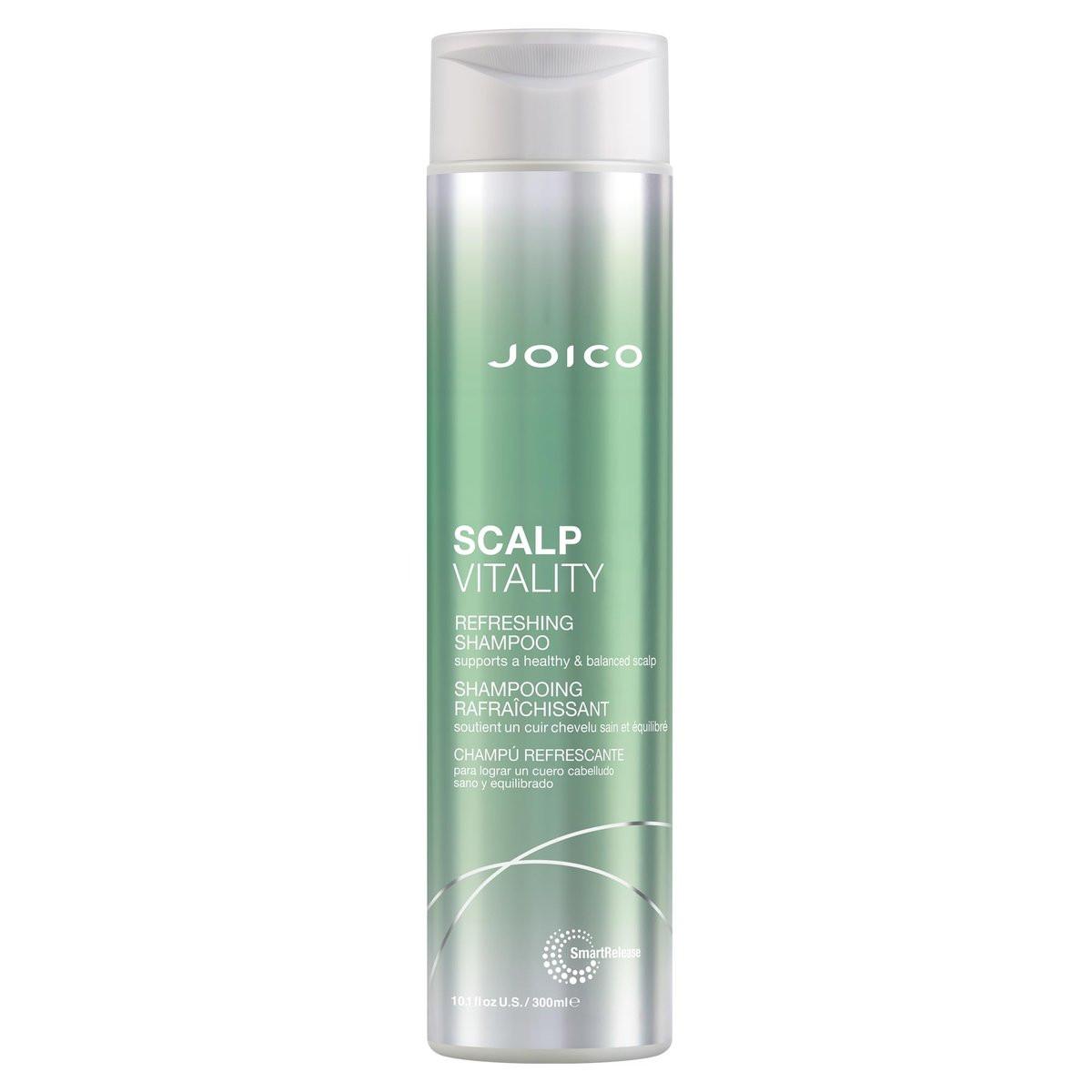 Joico Scalp Vitality Erfrischendes Shampoo – Unterstützt eine gesunde & ausgeglichene Kopfhaut – Für trockene, fettige und juckende Kopfhaut – Beruhigt & erfrischt – Entfernt Schuppen & reduziert Irritationen – 300 ml