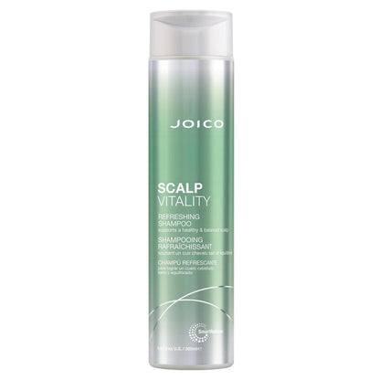 Joico Scalp Vitality Erfrischendes Shampoo – Unterstützt eine gesunde & ausgeglichene Kopfhaut – Für trockene, fettige und juckende Kopfhaut – Beruhigt & erfrischt – Entfernt Schuppen & reduziert Irritationen – 300 ml