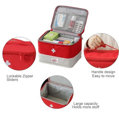 XPAPOV Reise-Medizintasche Organizer, Leere Arzt-Tasche für Zuhause, Reisen, Camping, Auto, Wandern & Outdoor-Notfälle, Notfall-Erste-Hilfe-Set
