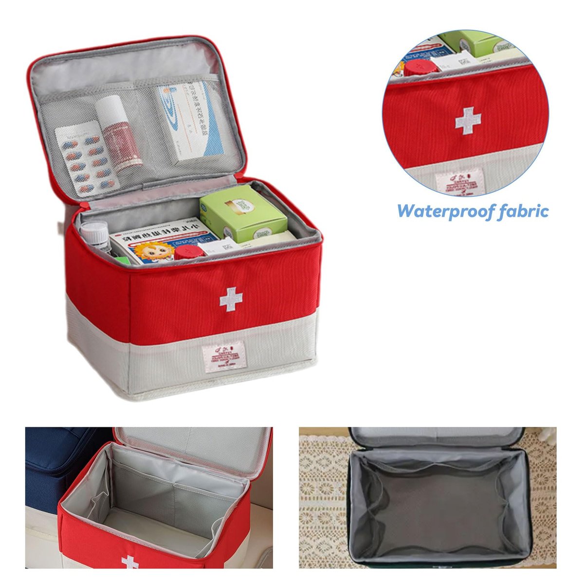 XPAPOV Reise-Medizintasche Organizer, Leere Arzt-Tasche für Zuhause, Reisen, Camping, Auto, Wandern & Outdoor-Notfälle, Notfall-Erste-Hilfe-Set
