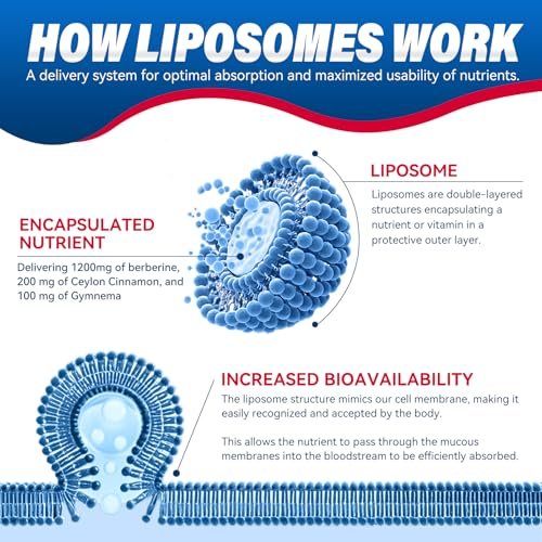 URDRU 3-in-1 Liposomales Berberin Supplement 1500mg – mit Ceylon-Zimt & Gymnema, hohe Bioverfügbarkeit Berberin Kapseln für Frauen und Männer, AMPK-Aktivator