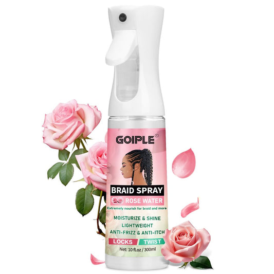 10 fl oz Braid Spray Rose Mint für Dreads, Dreadlocks, Locks – Rosenwasser-Spray für juckende Kopfhaut, Glanz & Leichtigkeit für stumpfes Haar, Twists, Cornrows, Box Braids Feuchtigkeitsspray, Rosenwasser für alle Haartypen