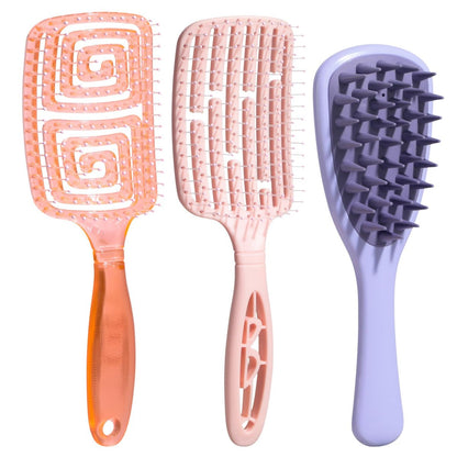 NVTED 3-teiliges Haarbürsten-Set: Silikon-Skalp-Scrubber & Entwirrer für nasses und trockenes Haar – Ideal für Frauen und Männer