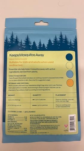 Cliganic Mückenschutz Sticker (80er Pack) – Natürliche, DEET-freie Citronella-Pflaster für Kinder & Erwachsene