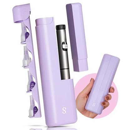 STRAWBERRY & CO Insulin-Kühler-Reiseetui mit integriertem Sharps-Behälter – Temperaturkontrollierter Organizer für Diabetiker – TSA-geprüfte Aufbewahrung für Ozempic, Insulin-Pens & Nadeln – Kompakt & auslaufsicher (Lila, Klein)
