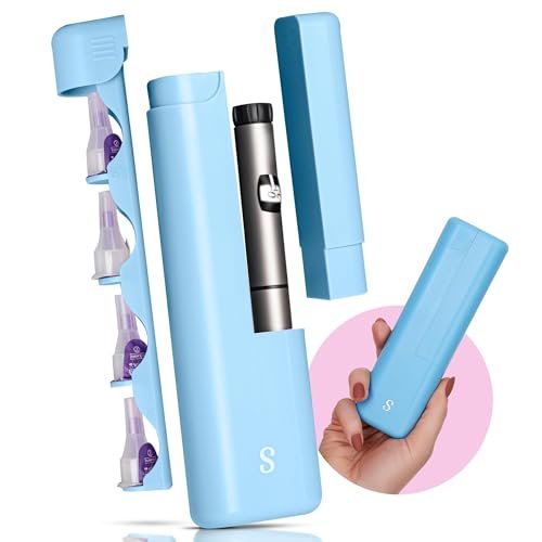 STRAWBERRY & CO Insulin-Kühl-Reiseetui mit integriertem Sharps-Behälter & Temperaturkontrolle – TSA-geprüfte Aufbewahrung für Diabetiker, Ozempic, Insulin-Pens & Nadeln – Kompakt & auslaufsicher (Blau)