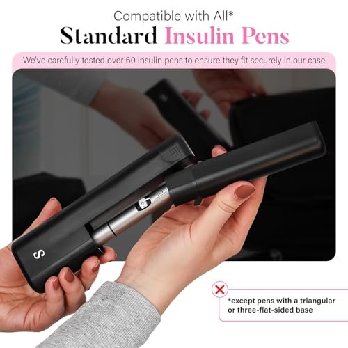 STRAWBERRY & CO Insulin-Kühl-Reiseetui – Eingebauter Sharps-Behälter & Temperaturkontrolle – TSA-geprüfte Aufbewahrung für Diabetiker – Kompakt & auslaufsicher