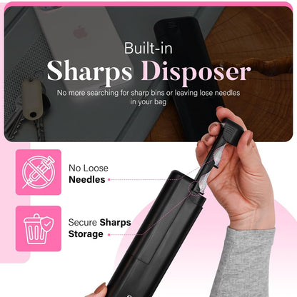 STRAWBERRY & CO Insulin-Kühl-Reiseetui – Eingebauter Sharps-Behälter & Temperaturkontrolle – TSA-geprüfte Aufbewahrung für Diabetiker – Kompakt & auslaufsicher
