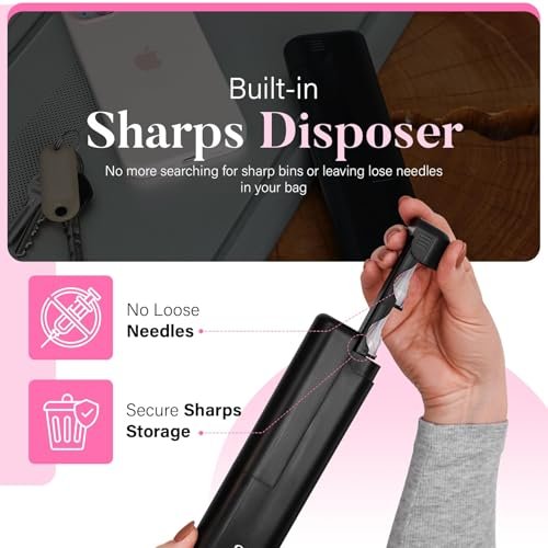 STRAWBERRY & CO Insulin-Kühl-Reiseetui – Eingebauter Sharps-Behälter & Temperaturkontrolle – TSA-geprüfte Aufbewahrung für Diabetiker – Kompakt & auslaufsicher