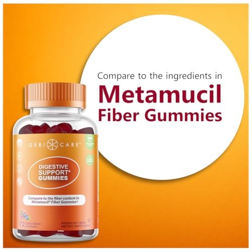 GeriCare Prebiotische Verdauungsunterstützung Gummis – Vergleichbar mit Metamucil Ballaststoff-Gummis, Beerengeschmack, 72 Stück, Pflanzenbasierte Ballaststoffe für die Darmgesundheit, Nicht-GMO, Glutenfrei, Vegan, Ballaststoff-Ergänzung
