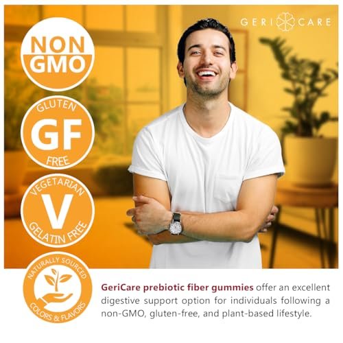 GeriCare Prebiotische Verdauungsunterstützung Gummis – Vergleichbar mit Metamucil Ballaststoff-Gummis, Beerengeschmack, 72 Stück, Pflanzenbasierte Ballaststoffe für die Darmgesundheit, Nicht-GMO, Glutenfrei, Vegan, Ballaststoff-Ergänzung