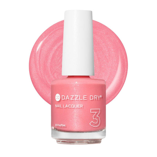 Dazzle Dry Nagellack (Schritt 3) - Cherry Blossom - Ein beruhigendes Blush-Pink mit subtilem, mehrfarbigem Schimmereffekt. Halbtransparenter Schimmer (15 ml)