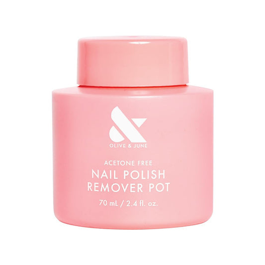 Olive & June Nagellackentferner-Pot | Acetonfreier Nagellackentferner mit Schwammdeckel für Maniküre + Pediküre | Sanfte & effektive Formel | Vegan & tierversuchsfrei | 70 ml