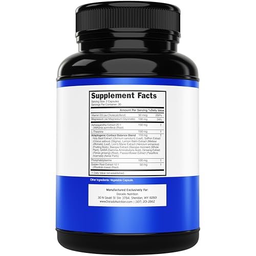Cortisol-Supplement für Frauen und Männer mit 14-in-1-Mischung (Magnesium, Ashwagandha, L-Theanin uvm.) – Gesunder Cortisolspiegel & Ruhe – Drittanbieter-getestet, Nicht-GVO, hergestellt in USA – 60 Kapseln