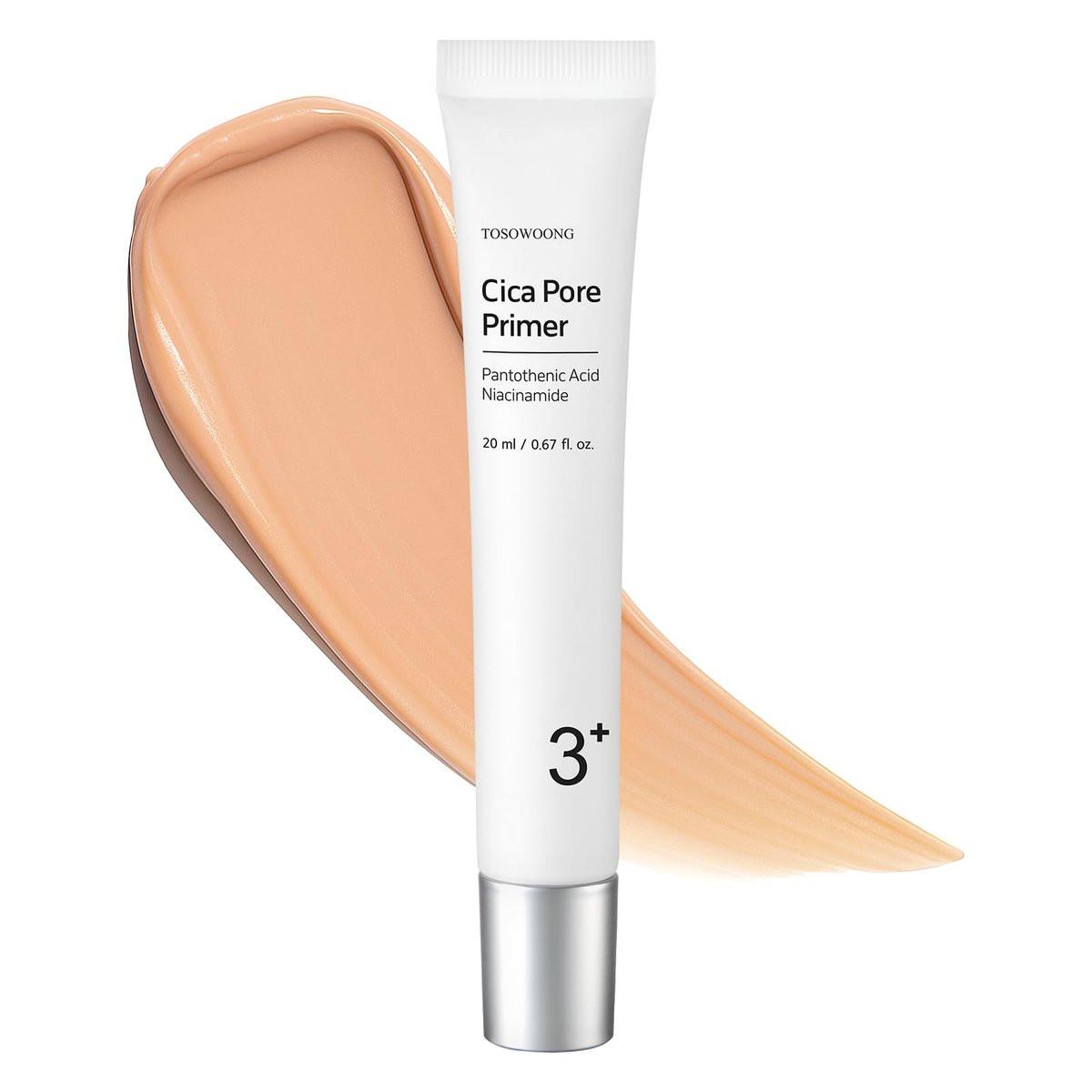 TOSOWOONG Cica Pore Primer – Porenverfeinernder Make-up Primer mit mattem Finish für fettige Haut, 20 ml