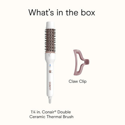 Conair Doppel-Keramik 1¼-Zoll Thermo-Rundbürste – Heizbare Rundbürste für Volumen, Locken und Wellen – Keramik-Technologie vermeidet schädliche Hot Spots für glattes, glänzendes Haar