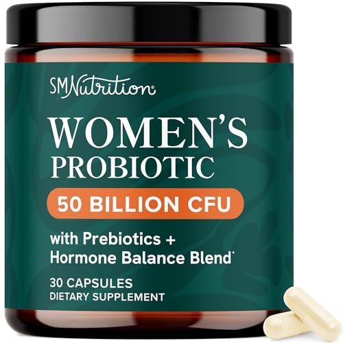 Probiotika für Frauen | 50 Milliarden KBE für Vaginal-, pH-Gleichgewicht und Verdauungsgesundheit | Weibliche Probiotika mit Präbiotika und Hormonausgleichsmischung | Haltbar | Vegan, Glutenfrei | 30 Kapseln