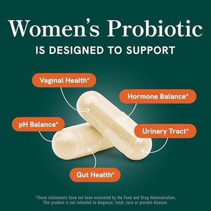 Probiotika für Frauen | 50 Milliarden KBE für Vaginal-, pH-Gleichgewicht und Verdauungsgesundheit | Weibliche Probiotika mit Präbiotika und Hormonausgleichsmischung | Haltbar | Vegan, Glutenfrei | 30 Kapseln