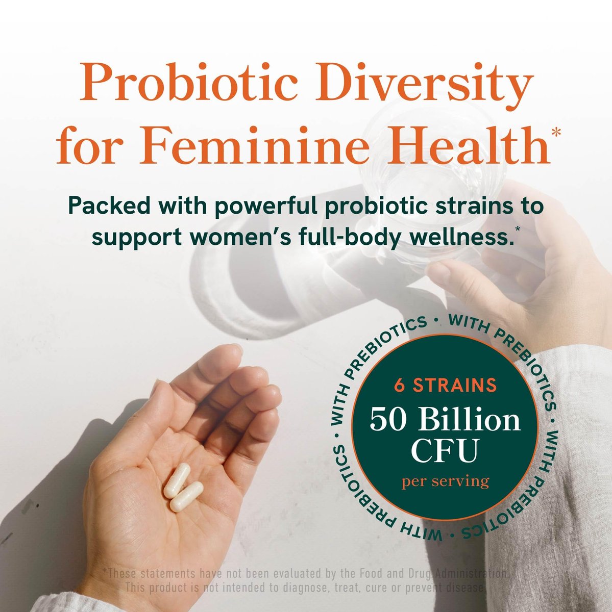 Probiotika für Frauen | 50 Milliarden KBE für Vaginal-, pH-Gleichgewicht und Verdauungsgesundheit | Weibliche Probiotika mit Präbiotika und Hormonausgleichsmischung | Haltbar | Vegan, Glutenfrei | 30 Kapseln