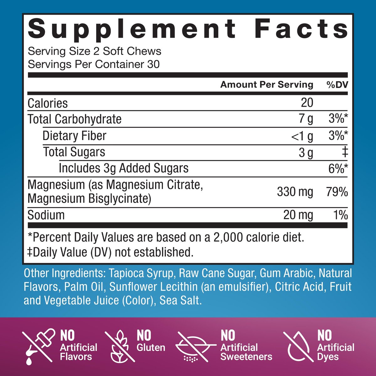 Force Factor Ultimate Magnesium – 330 mg Magnesium Glycinat & Citrat, Vegan, Glutenfrei, Mixed Berry, 60 Soft Chews