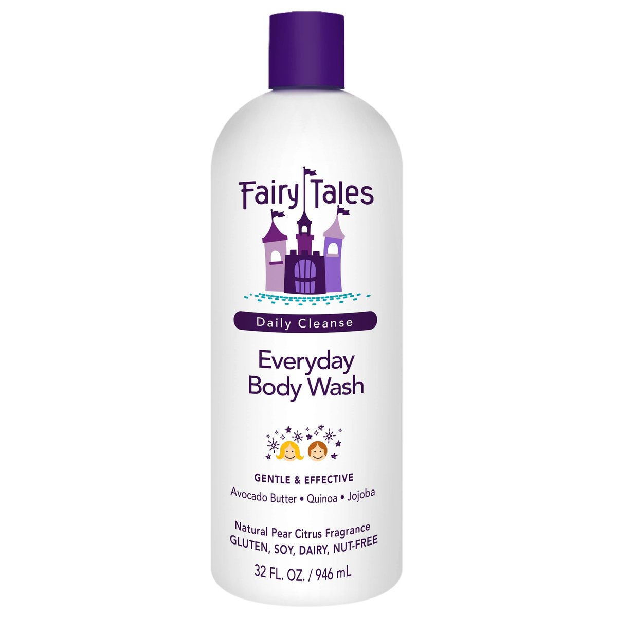 Fairy Tales Daily Cleanse Kids Body Wash – Sanfte, natürliche Reinigung für Kinder, 32 oz