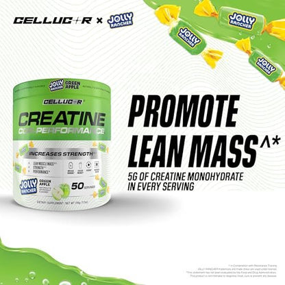 Cellucor Kreatinpulver, Jolly Rancher Grüner Apfel - Steigert Kraft, Magermasse & Ausdauer, mikronisiertes Kreatin für schnelle Aufnahme, 5 g Kreatin pro Portion, 50 Portionen