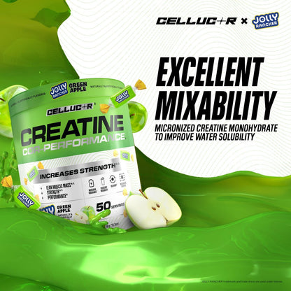 Cellucor Kreatinpulver, Jolly Rancher Grüner Apfel - Steigert Kraft, Magermasse & Ausdauer, mikronisiertes Kreatin für schnelle Aufnahme, 5 g Kreatin pro Portion, 50 Portionen
