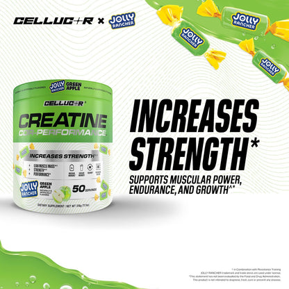 Cellucor Kreatinpulver, Jolly Rancher Grüner Apfel - Steigert Kraft, Magermasse & Ausdauer, mikronisiertes Kreatin für schnelle Aufnahme, 5 g Kreatin pro Portion, 50 Portionen