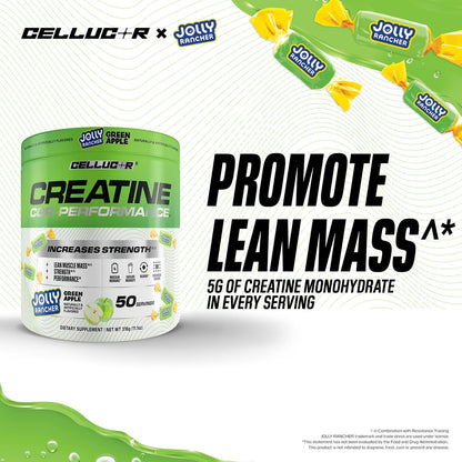 Cellucor Kreatinpulver, Jolly Rancher Grüner Apfel - Steigert Kraft, Magermasse & Ausdauer, mikronisiertes Kreatin für schnelle Aufnahme, 5 g Kreatin pro Portion, 50 Portionen