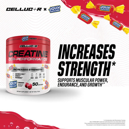 Cellucor Kreatinpulver, Jolly Rancher Kirsche – Steigert Kraft, Muskelmasse und Ausdauer, mikronisiertes Kreatin für schnelle Aufnahme, 5 g Kreatin pro Portion, 50 Portionen