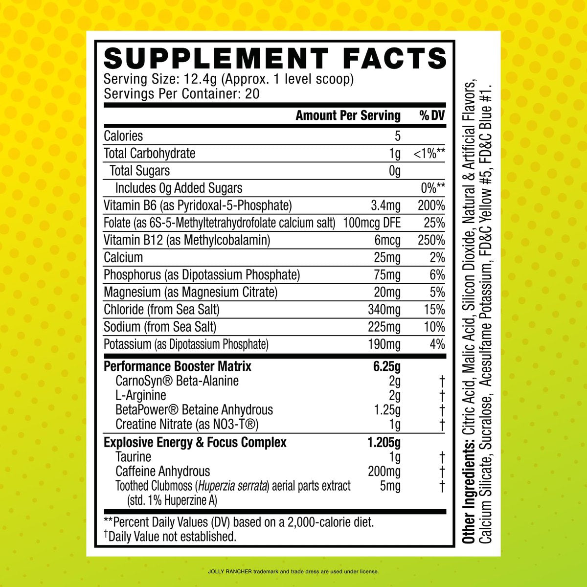 C4 Sport Pre Workout Pulver - Jolly Rancher Grüner Apfel - NSF für Sport zertifiziert - 200 mg Koffein + Kreatin + Beta-Alanin - Elektrolyte und Energie-Supplement - 20 Portionen