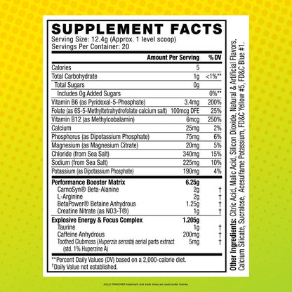 C4 Sport Pre Workout Pulver - Jolly Rancher Grüner Apfel - NSF für Sport zertifiziert - 200 mg Koffein + Kreatin + Beta-Alanin - Elektrolyte und Energie-Supplement - 20 Portionen