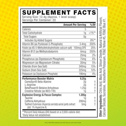 C4 Sport Pre Workout Pulver - Jolly Rancher Grüner Apfel - NSF für Sport zertifiziert - 200 mg Koffein + Kreatin + Beta-Alanin - Elektrolyte und Energie-Supplement - 20 Portionen