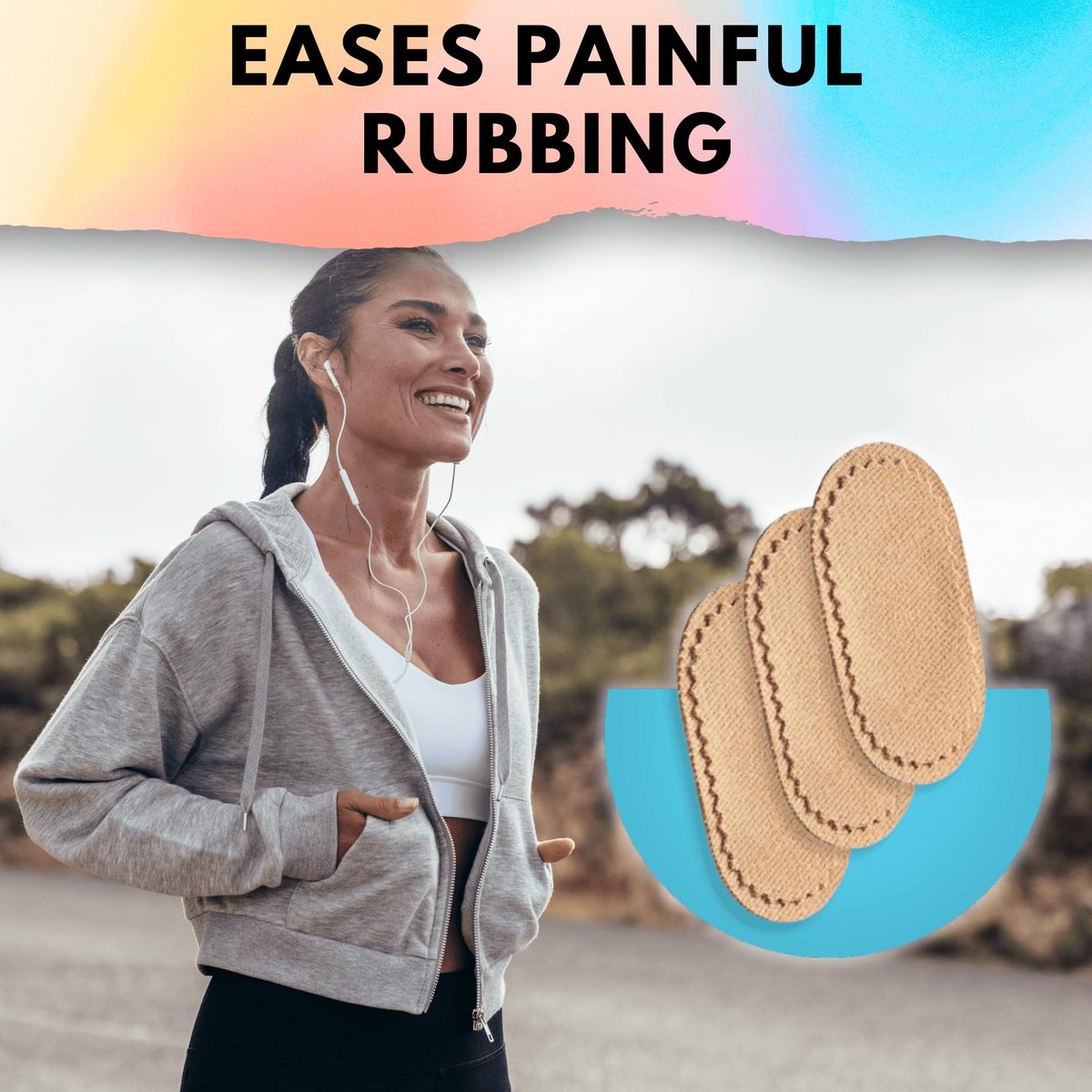 Bunion Pads (24er-Pack) – Haftende Moleskin-Blasenschutzpflaster – Mole Skin Tape Sticker für Ballen, Füße, Fersen, Schuhe – Wassergeschützte, ganztägige Linderung von schmerzhaftem Reiben