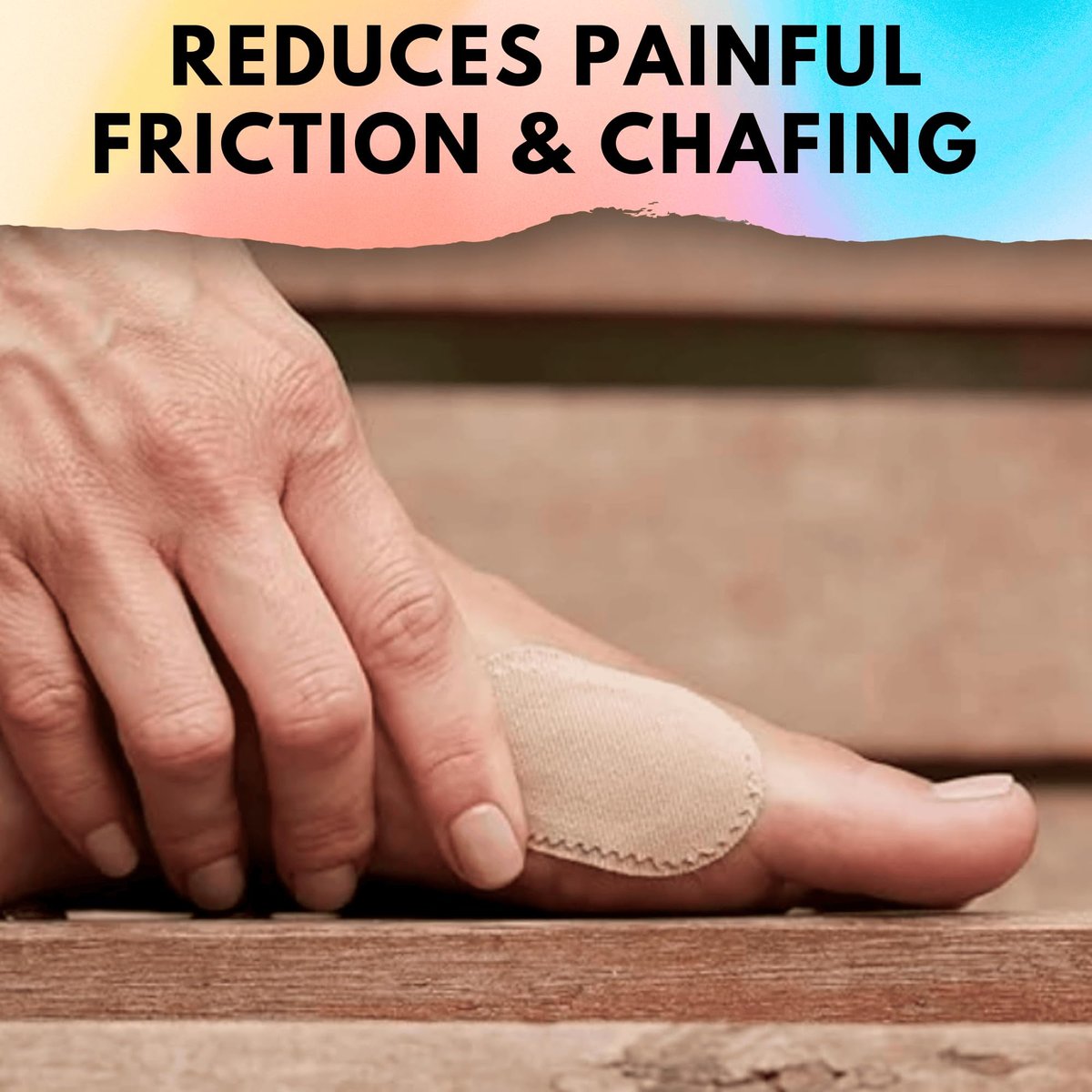 Bunion Pads (24er-Pack) – Haftende Moleskin-Blasenschutzpflaster – Mole Skin Tape Sticker für Ballen, Füße, Fersen, Schuhe – Wassergeschützte, ganztägige Linderung von schmerzhaftem Reiben