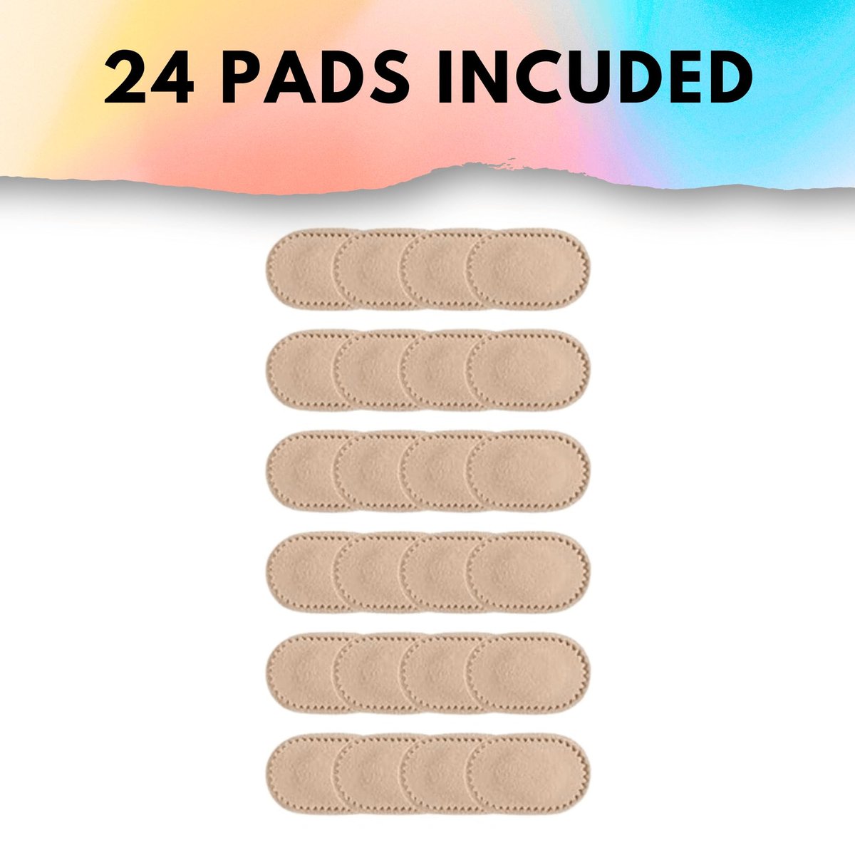 Bunion Pads (24er-Pack) – Haftende Moleskin-Blasenschutzpflaster – Mole Skin Tape Sticker für Ballen, Füße, Fersen, Schuhe – Wassergeschützte, ganztägige Linderung von schmerzhaftem Reiben