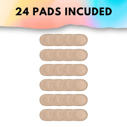 Bunion Pads (24er-Pack) – Haftende Moleskin-Blasenschutzpflaster – Mole Skin Tape Sticker für Ballen, Füße, Fersen, Schuhe – Wassergeschützte, ganztägige Linderung von schmerzhaftem Reiben