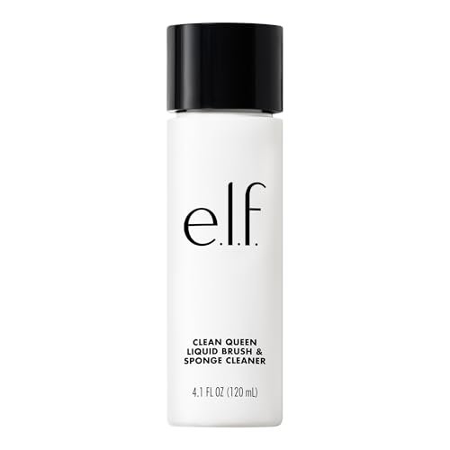 e.l.f. Clean Queen Flüssiger Pinsel- und Schwammreiniger – Sanfter Schaumreiniger für Make-up-Rückstände, Schmutz und Ablagerungen, vegan & tierversuchsfrei, 4,1 oz