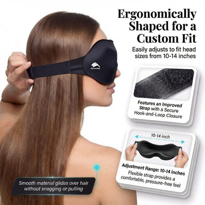 Schlafmaske für Seitenschläfer: 3D-Konturierte Augenmaske mit Memory-Schaum – Flugreise-Essential, Druckfreie Lichtblockade für Frauen – Weiche Nachtmaske für lange Flüge (Lila)