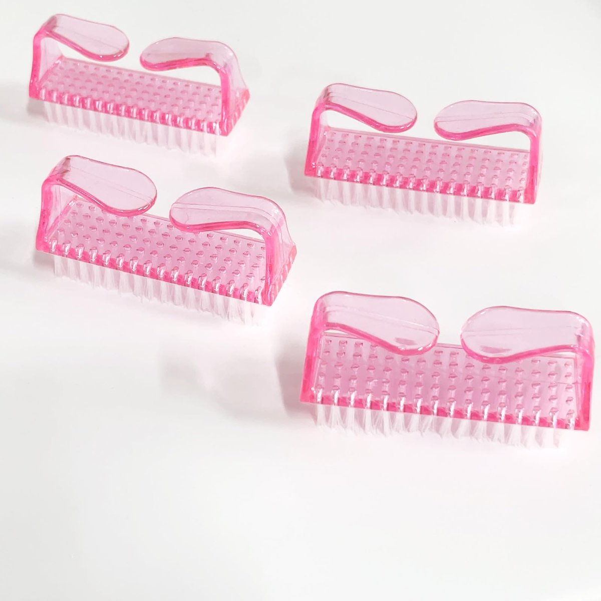 SQULIGT 4er Set Nagelbürsten zur Reinigung der Fingernägel, Griffiger Nagelschrubber, Maniküre-Werkzeug-Schrubbbürsten, Zehennagelbürste zum Reinigen unter den Nägeln, Pediküre-Fußbürste für Damen und Herren (Pink)