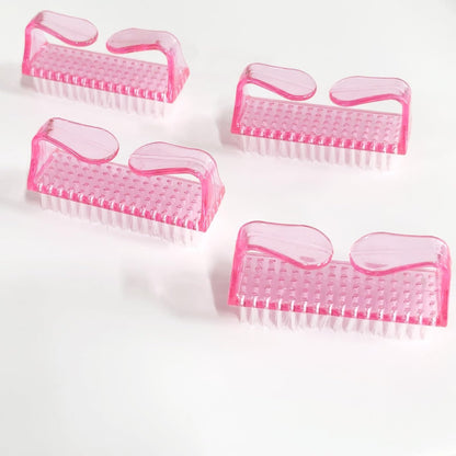 SQULIGT 4er Set Nagelbürsten zur Reinigung der Fingernägel, Griffiger Nagelschrubber, Maniküre-Werkzeug-Schrubbbürsten, Zehennagelbürste zum Reinigen unter den Nägeln, Pediküre-Fußbürste für Damen und Herren (Pink)