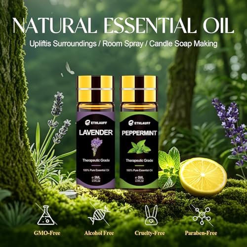 Ätherische Öle Set, 12 Stück reine ätherische Öle für Diffuser, Luftbefeuchter, Hautpflege, Massage, Duftöl für DIY Kerzen und Seifenherstellung, Geschenk für Freunde