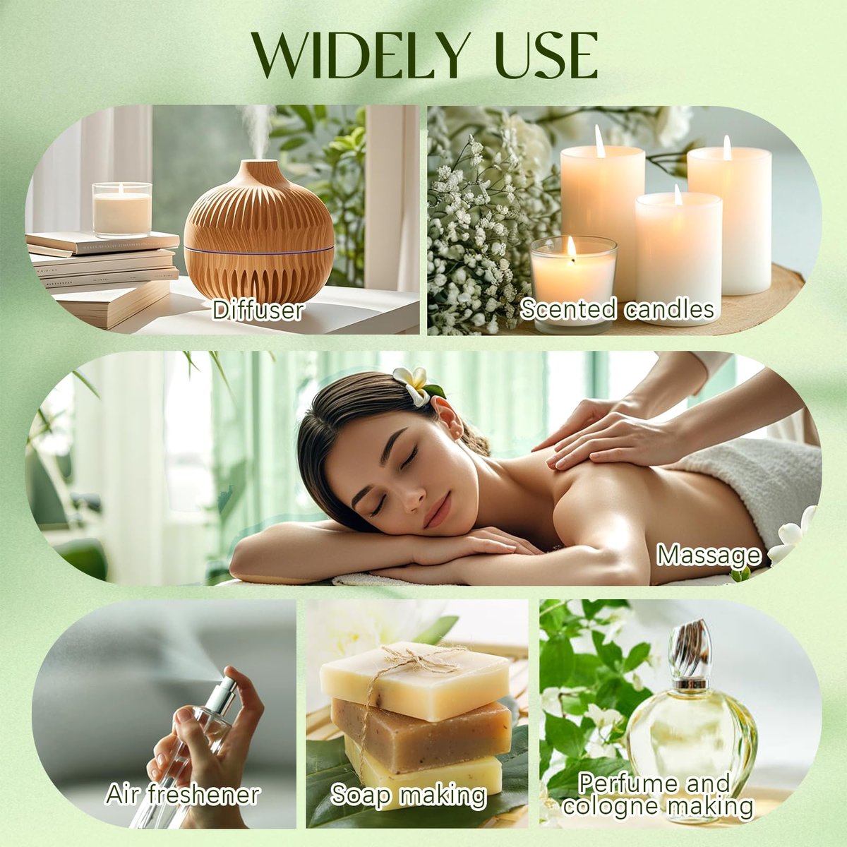 Ätherische Öle Set, 12 Stück reine ätherische Öle für Diffuser, Luftbefeuchter, Hautpflege, Massage, Duftöl für DIY Kerzen und Seifenherstellung, Geschenk für Freunde