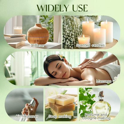 Ätherische Öle Set, 12 Stück reine ätherische Öle für Diffuser, Luftbefeuchter, Hautpflege, Massage, Duftöl für DIY Kerzen und Seifenherstellung, Geschenk für Freunde