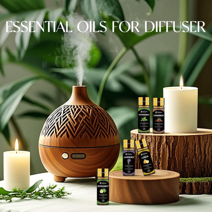 Ätherische Öle Set, 12 Stück reine ätherische Öle für Diffuser, Luftbefeuchter, Hautpflege, Massage, Duftöl für DIY Kerzen und Seifenherstellung, Geschenk für Freunde