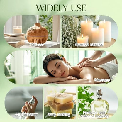 Ätherische Öle Set, 12 Stück reine ätherische Öle für Diffuser, Luftbefeuchter, Hautpflege, Massage, Duftöl für DIY Kerzen und Seifenherstellung, Geschenk für Freunde