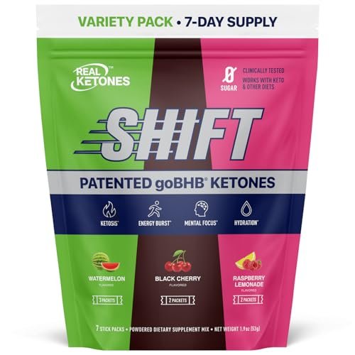 Real Ketones BHB Exogene Keton Drink Mix Pack – Keto Elektrolyte Pulver, kein Zucker, mit 4 Hauptfasten-Elektrolyten plus hydratisierendem patentiertem Keto BHB – 7er Pack Varianten