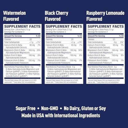 Real Ketones BHB Exogene Keton Drink Mix Pack – Keto Elektrolyte Pulver, kein Zucker, mit 4 Hauptfasten-Elektrolyten plus hydratisierendem patentiertem Keto BHB – 7er Pack Varianten