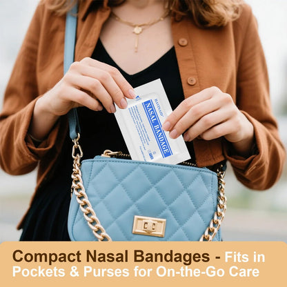 Elastische Nasenbandage, Nasenverbandhalter, einzeln verpackt für die Erholung nach Rhinoplastik & Septoplastik, externer atmungsaktiver Nasenschutz mit hoher Saugfähigkeit (10 Stück, Weiß)