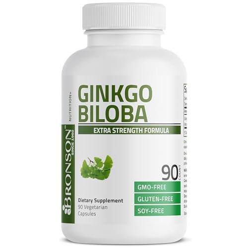 Bronson Ginkgo Biloba Extra Stark – Unterstützt Gehirnfunktion und Gedächtnis, 90 vegane Kapseln